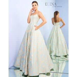 Mac‎ Duggal Floral Jacquard Ballgown 26117I Size 14 with POCKETS